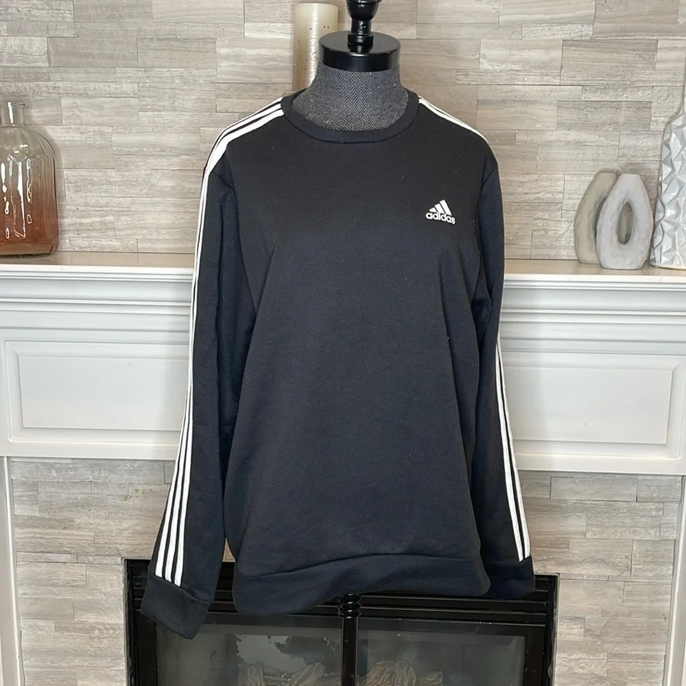 adidas Men's Essentials French Terry 3-Stripes Sweatshirt Size Medium